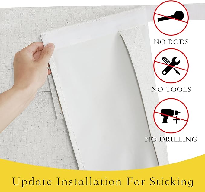 NICETOWN Blackout French Door Curtain, Farmhouse Privacy Thermal Insulated Window Curtain with Velcro for Glass/Front/Sliding/Patio Door, 1 Panel, W30 X L72, Ivory White