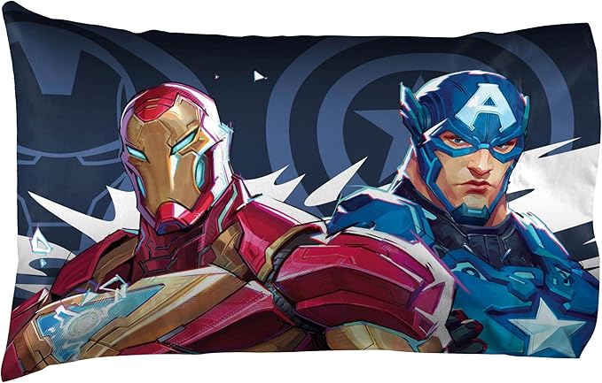 Jay Franco Kids Sheet Set with Fitted, Flat Sheets & Pillow Cover - Ultra-Soft Bedding with Pillowcase for Room Decor, Multi - Marvel Rivals, 4 Piece Full