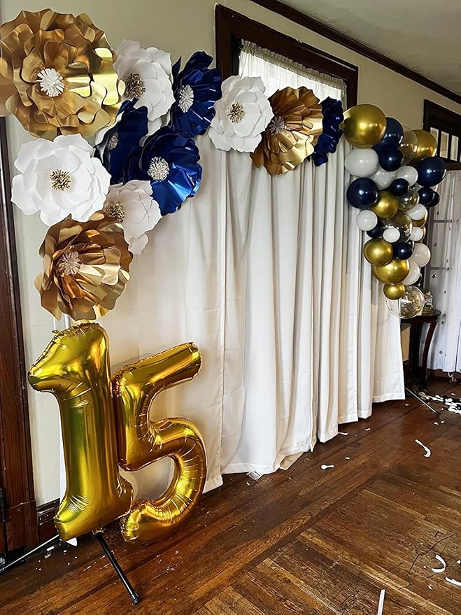 60 Balloon Numbers, Happy 60th Birthday Decorations for Men Women, Gold Number 60 Balloons Party Decorations for Wedding, Celebration Party, Graduations
