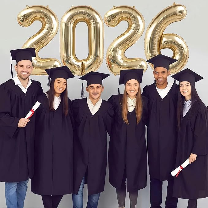 Champagne Gold 2026 Balloons, 40 Inch 2026 Number Balloon Foil New Year Balloon Numbers for New Years Eve Party Graduation Party Decoration