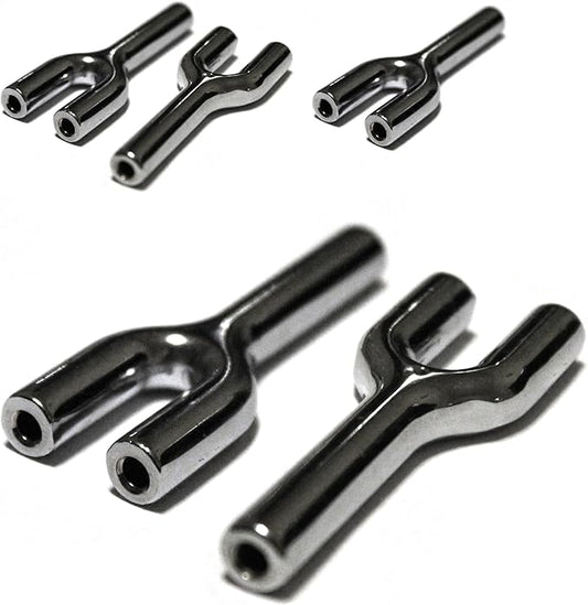 5x Double Barrel Tube Metal Y-shaped Mini Muffler Connector to Bottle Lab Fitting Fixture