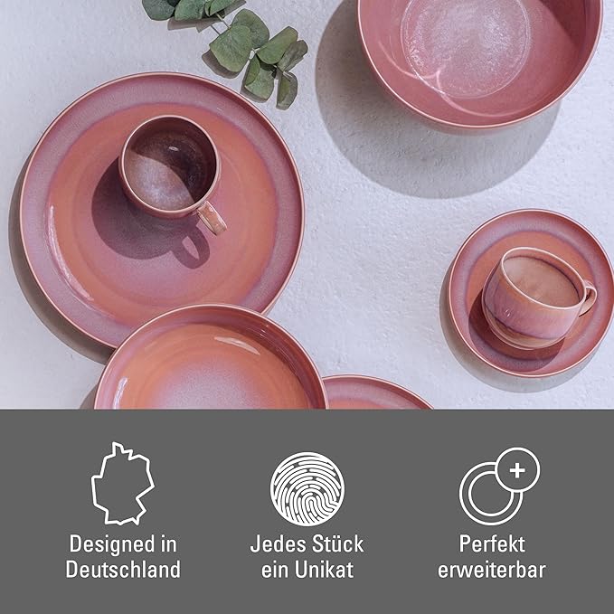 like. by Villeroy & Boch Perlemor Coral Collection Coffee Cup - Premium Porcelain - Scandinavian Design - Dishwasher & Microwave Safe - 6.5 oz