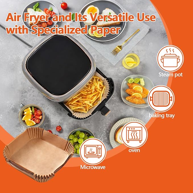 UBeesize Parchment Liners for Ninja Crispi Air Fryer, Disposable 300 (150+150) PCS Ninja Crispi Accessories for Ninja Crispi 4-in-1 Portable Glass, Non-Stick Unbleached Paper Liners