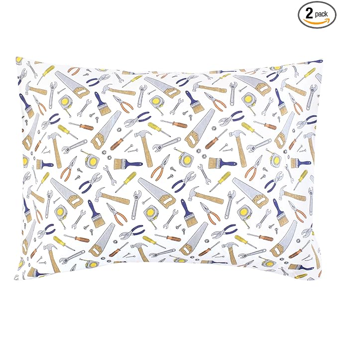 Hudson Baby Unisex Baby Cotton Toddler Pillow Case, Construction Work, One Size
