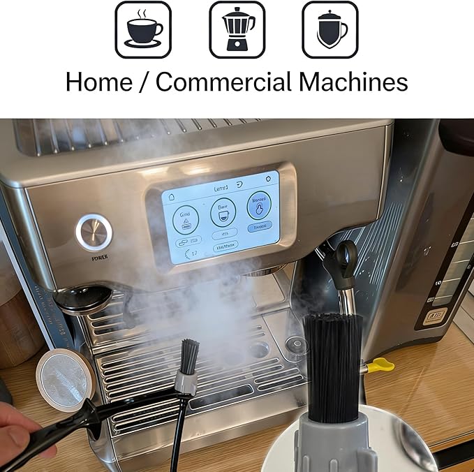 Coffee Machine Steam Brush, 36 Inch Silicone Hose Espresso Steam Wand Cleaning Tool with Spoon End for Barista Espresso Maintenance (Black)