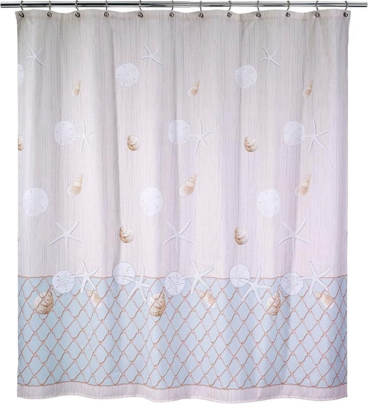Avanti Linens - Shower Curtain, 100% Polyester Shower Curtain, Lightweight & Machine Washable, Coastal Home Decor, 72" x 72" (Seaglass)