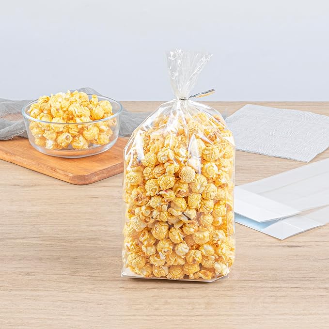 Restaurantware Flat Bottom Heat Seal Sandwich Bags Heat Sealable Food Bags - Gusset Bag with Paper Insert - Clear - 5 x 3 x 12 Inch - 100ct Box - Bag Tek