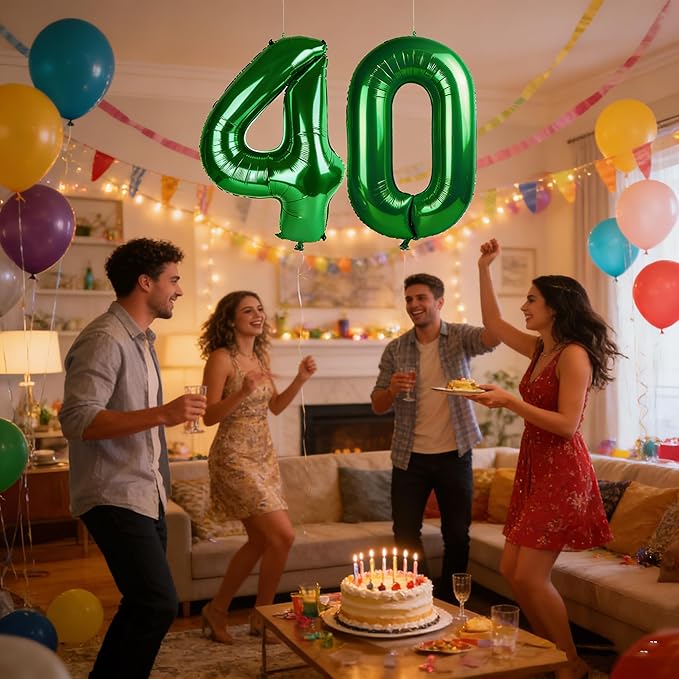 Balloon 50 Numbers, Foil 40 Inch Dark Green 50th Birthday Party Decoration for Men & Women, Big Number Balloons Party Supplies for Engagement Wedding Anniversary