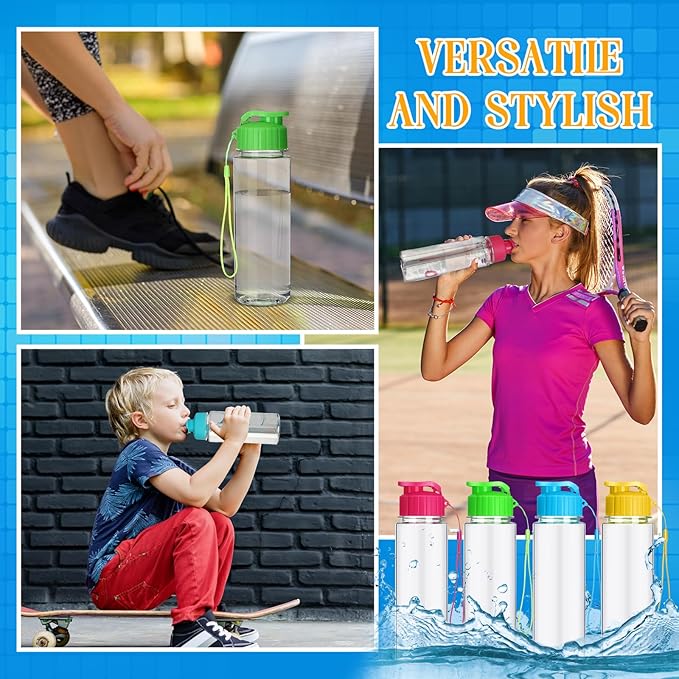 Mifoci 20 Pieces Water Bottle Bulk 17 oz Plastic Water Bottles Bulk Gym Sports Adults Reusable Large Bottles with Leak Proof Flip Top for Party Outdoor (Colorful)