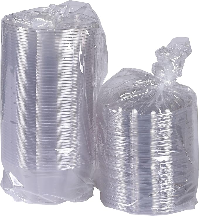 ECO PRODUCTS Compostable Clear PLA Plastic 32oz Salad Bowl With Lid, Case of 150, Grab 'n' Go Round Cold Takeout Food Containers, Renewable Plant-Based, Disposable, ASTM Compliant, BPI-Certified