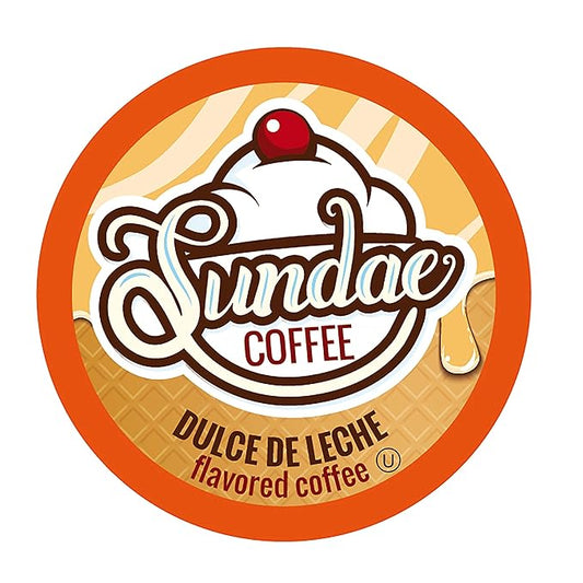 Sundae Ice Cream Flavored Coffee Pods, Compatible with 2.0 Keurig K-Cup Brewer, (Dulce de Leche) 48 Count
