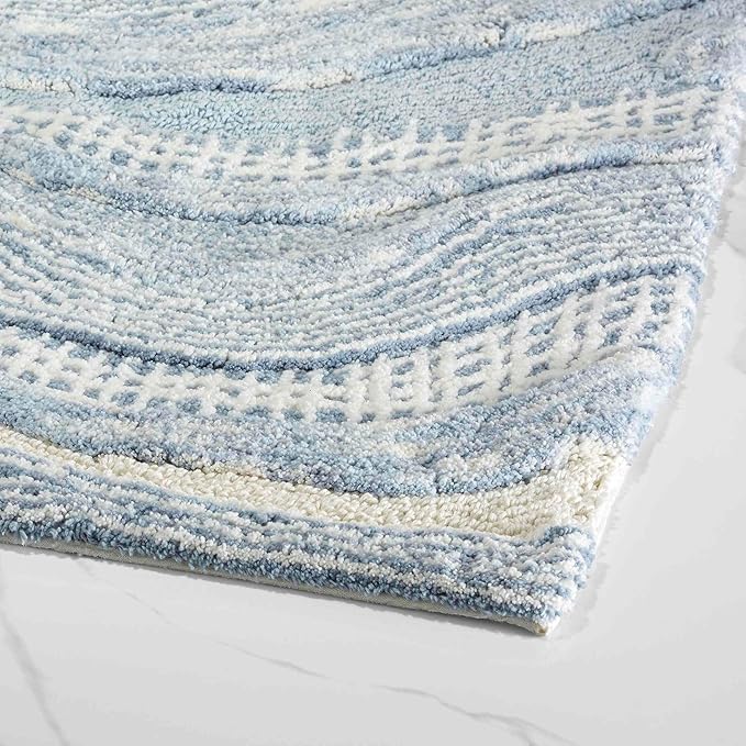 Avanti Linens - Bath Rug, Cotton Bath Mat, Durable Home Essentials (Waves Blue, 20" x 30")