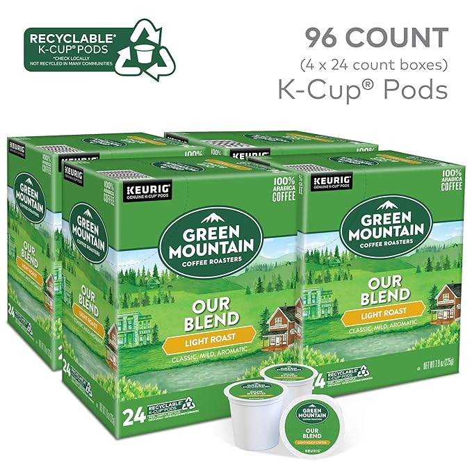 Green Mountain Coffee Roasters Our Blend Keurig Single-Serve K-Cup Pods, Light Roast Coffee, 96 Count