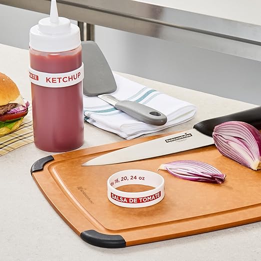Restaurantware Silicone Squeeze Bottle Band 10 Count 2.75 Inch Dishwasher Safe Condiment Identification Band, Ketchup White Non-Slip Label Band for Condiment Labeling at Restaurants, Food Trucks