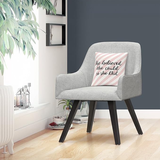 Trademark Fine Art ABC 'She Believed She Could Pink' 16" X 16" Decorative Throw Pillow