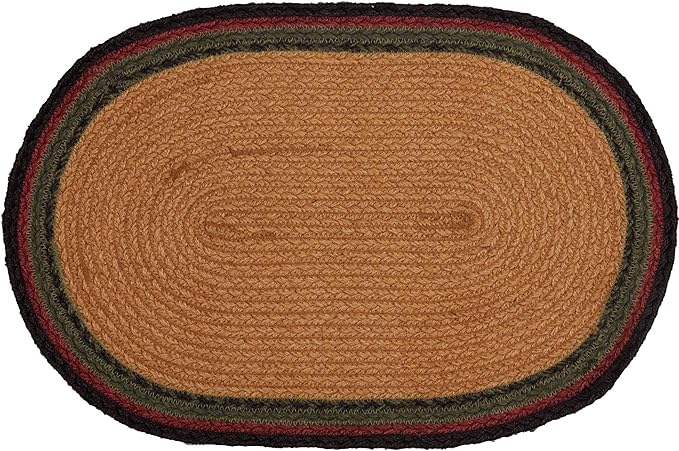 Wyatt Stenciled Bear Jute Placemat Oval Set of 6 12x18