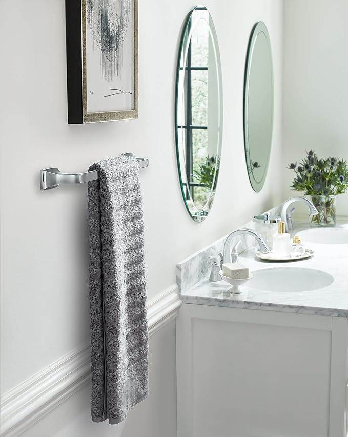 Amerock BH3601326 | Chrome Towel Bar | 18 in (457 mm) Towel Rack | Highland Ridge | Bathroom Towel Holder | Bathroom Hardware | Bath Accessories