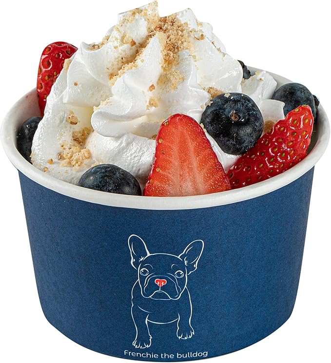 Coppetta 5 Ounce Dessert Cups, 200 Disposable Ice Cream Cups - Lids Sold Separately, Sturdy, Frenchie Paper FroYo Bowls, For Hot And Cold Foods, Perfect For Gelato Or Mousse - Restaurantware