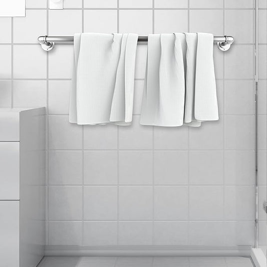 Industrial Pipe Design Towel Bar / Closet Rod / Kitchen Rail Wall or Ceiling Mount 30 inches - Satin Nickel