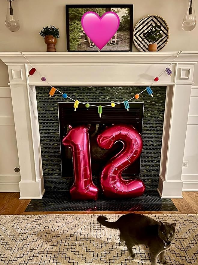 Number 6 Balloon 40 Inch, 6 7 Six Seven Birthday Decorations, 6th Birthday Balloon for Boy Girl, Rose Purple 16 60 61 65 Numbers Balloons Graduations Anniversary Supplies
