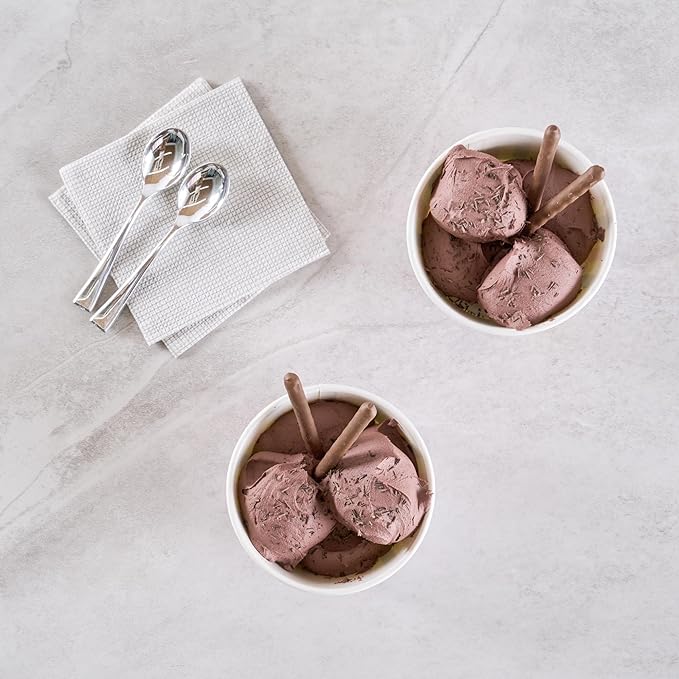 Coppetta 8 Ounce Dessert Cups, 200 Greaseproof Ice Cream Cups - Lids Sold Separately, For Hot And Cold Foods, Pink And Blue Stripe Paper Yogurt Bowls, Disposable, Sturdy - Restaurantware