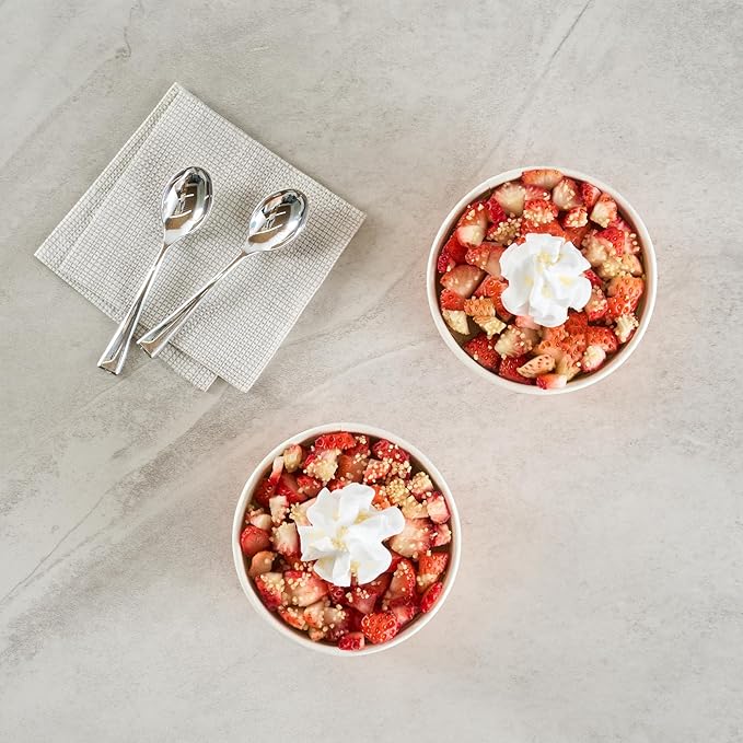 Restaurantware Ice Cream Cups 50 Pack of 8 oz Leak-Resistant Disposable Dessert Bowl Frozen Yogurt Cup Round Paper Container For Cold And Hot Desserts