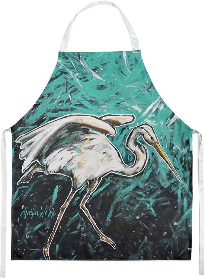 Caroline's Treasures Heron Stretch Apron Cooking Kitchen Server Baking Crafts Gardening for Adult Women Men, Unisex, Large, Multicolor