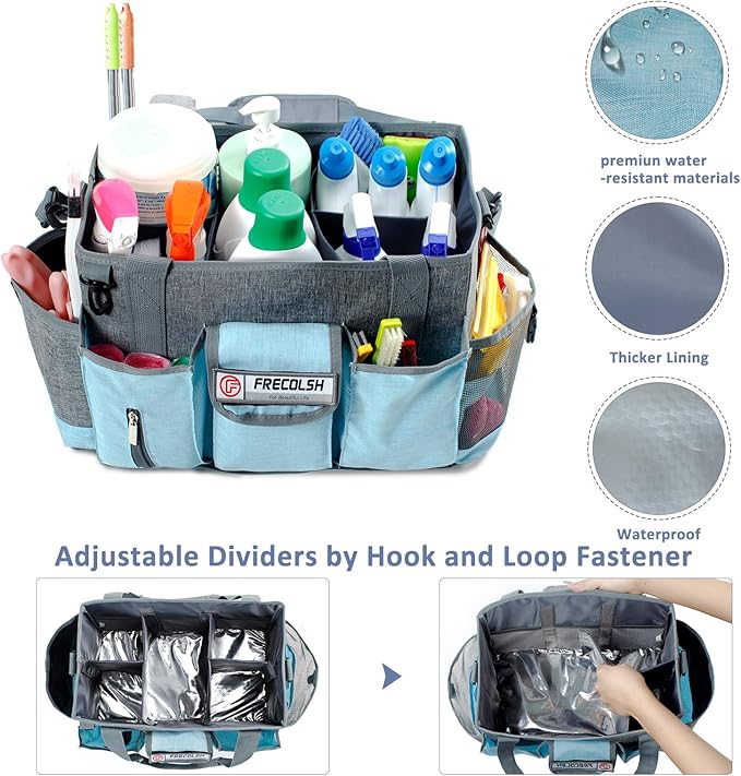 Cleaning Caddy for Cleaning Suppliers Organizer with Pockets for House Cleaning Essentials, Cleaning Organizer, Wearable Cleaing Bag Tote, Storage Caddy for Housekeeping