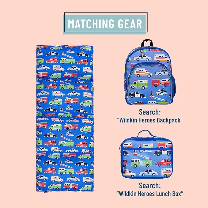 Wildkin Kids Pillowcase Lounger Cover – Travel-Friendly Sleepover Lounger, Fits Standard Pillows (Pillows Not Included), Soft Cotton Blend, Fun Patterns for Boys & Girls - Heroes
