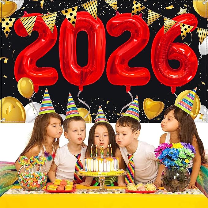 40 Inch 2026 Balloons Red Foil Number Balloons for 2026 New Year Festival Celebration or Birthday Party Supplies Decorations,New Years Balloon 2026, New Years Eve Graduation Balloons Decorations