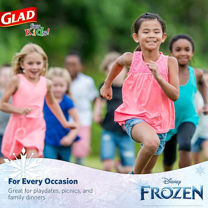 Glad for Kids Disney Frozen Disposable Paper Cups, Anna and Elsa - Heavy Duty Soak-Proof Kid-Friendly Drinking Cups, Great for Everyday Meals and Snacks, 9 oz, 24 Count