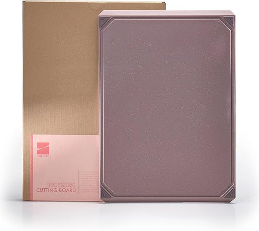 LINE+ARC Cut & Serve Board (Raisin) — BPA-Free Geometric Cutting/Charcuterie Board — Dishwasher Safe Dual Sided Chopping Non-Slip Juice Groove Modern Knife-Friendly Cute Kitchen Plastic Purple Mauve