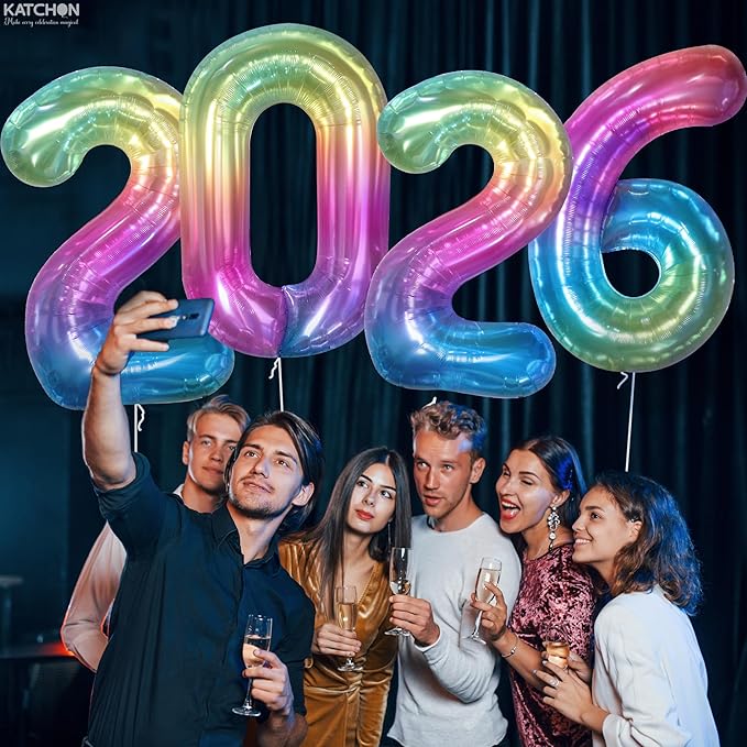Rainbow Graduation Decorations 2026 | Giant, 42 Inch, Foil 2026 Graduation Balloons Class of 2026 Decorations | 2026 Balloons Number, Graduation Party Decorations | Prom Decorations 2026, Katchon