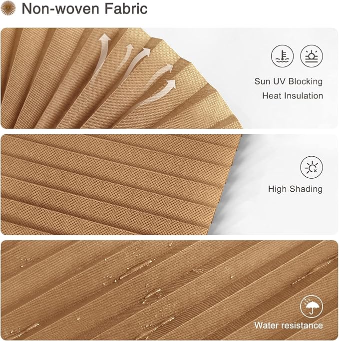 MALOKI Pleated Window Blinds,Temporary Blinds Cordless No Drill Paper Shades for Window Door Stick on No Screw Room Darkening Shades for Bedroom Bathroom Kitchen