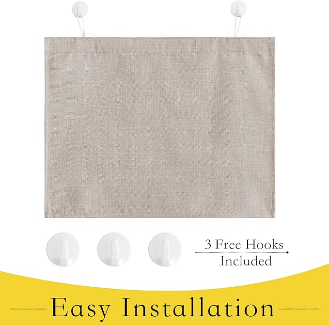 NICETOWN Classroom Door Window Cover, Blackout Shades for Classroom Windows, Room Darkening Design Blocks Views, Small Cover Lockdown Shade with Self Adhesive Hooks,10W x 30L, Angora