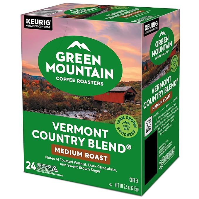 Green Mountain Coffee Roasters Vermont Country Blend, Single-Serve Coffee K-Cup Pods, Medium Roast, 96 Count