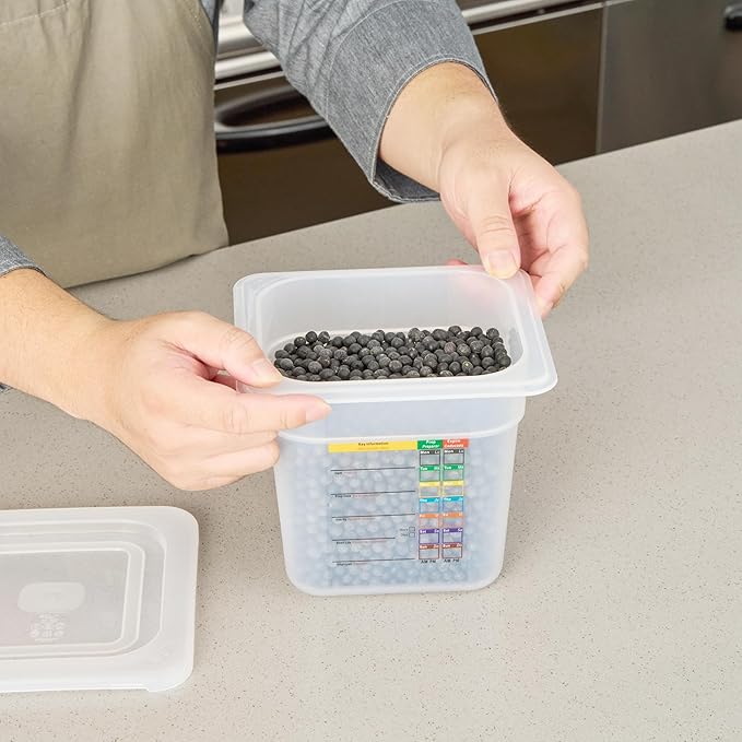 Restaurantware Food Storage Container 10 Pack of 6.8 x 4.2 x 5.9 Inches Plastic Stackable Storage Box White Reusable Label Container Dishwasher Safe For Restaurants And Kitchens