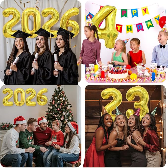 2026 Balloons 42 Inch Gold Foil 2026 Balloon Numbers For New Years Balloons New Years Eve Party Supplies 2026 Nye Decorations Happy New Year Decorations Graduation Globos Para Años Nuevo