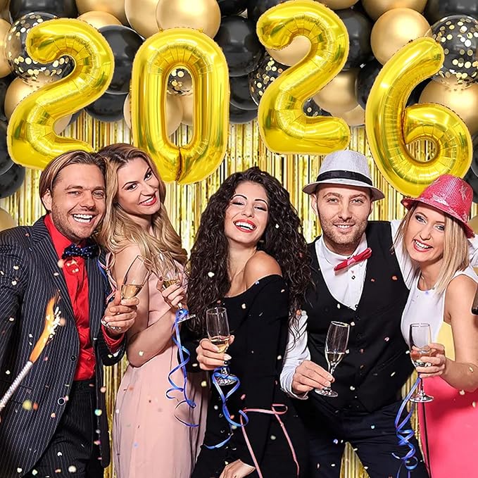 2026 Balloons Gold, Number Balloons 40 Inch, New Years Balloons for 2026 New Years Graduation Decorations Home Office Decoration