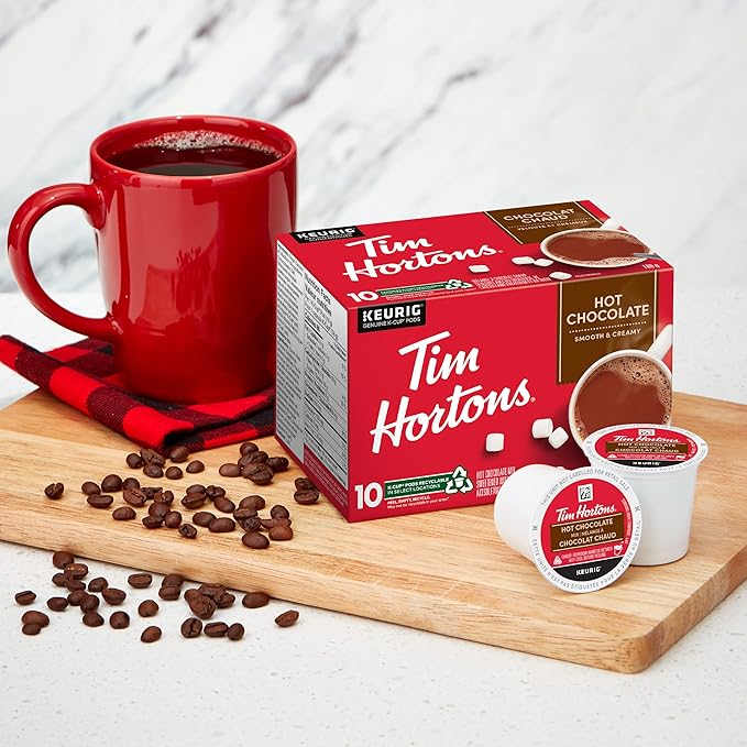 Tim Hortons Original Hot Chocolate, Single Serve Keurig K-Cup Pods, 10 Count (Pack of 2)