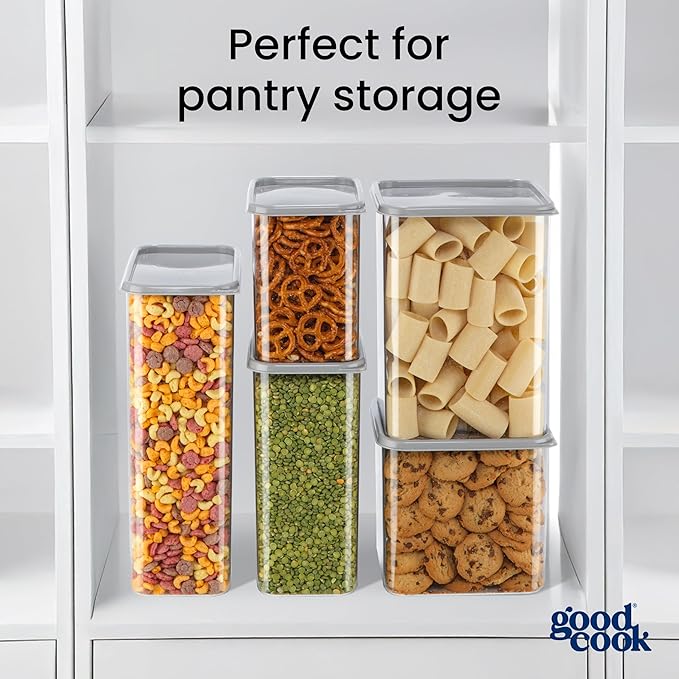 GoodCook Food Storage Container with Lid BPA-Free Modular & Stackable Design, 2.8-Quart, Clear