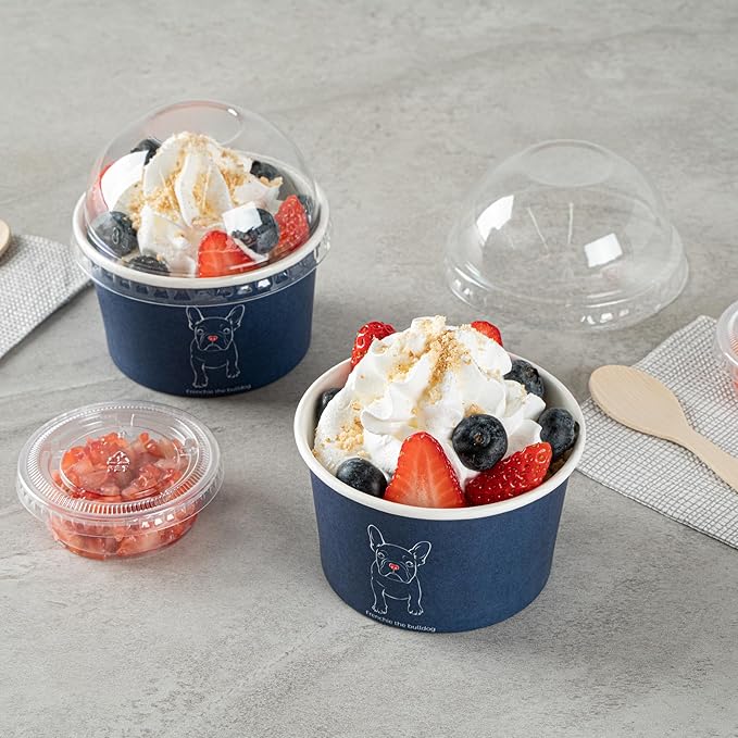 Coppetta 5 Ounce Dessert Cups, 200 Disposable Ice Cream Cups - Lids Sold Separately, Sturdy, Frenchie Paper FroYo Bowls, For Hot And Cold Foods, Perfect For Gelato Or Mousse - Restaurantware