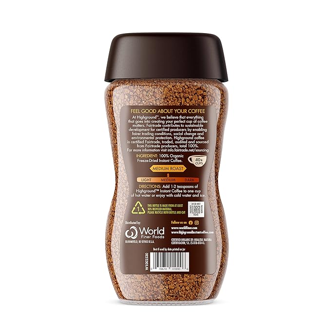 Highground Organic Instant Regular Coffee, 3.53 Oz (Pack of 2)