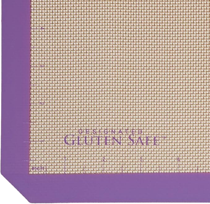 Mercer Culinary Silicone Bake Mat, Half Size, 11 7/8-Inch by 16 1/2-Inch, Purple border