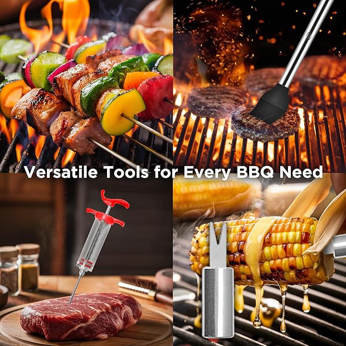 Kaluns BBQ Accessories, Complete Grill Set Grilling Gifts, 40 Pcs Premium Heavy Duty Stainless Steel Barbecue Grill Accessories for Outdoor Grill, Mens Valentines Day Gifts for Him