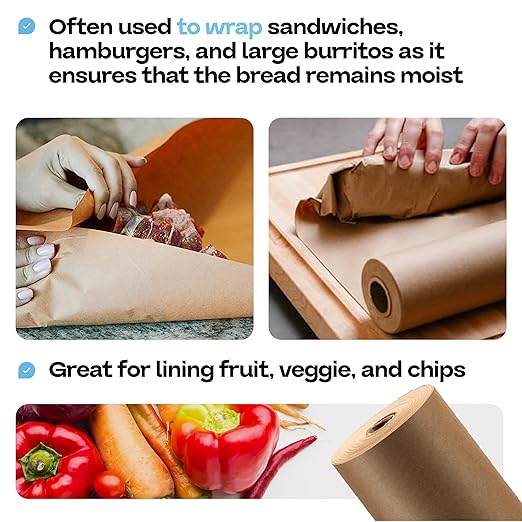 Brown Freezer Paper Roll 36" x 1800" (150 feet) - USA-made Freezer Paper for Meat & Fish - Plastic-Coated Brown Freezer Wrap for Food Freezing by IDL Packaging