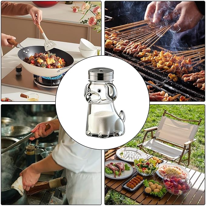 Animal Seasoning Jars, Fine Salt Shaker, Kitchen Utility with Portable Feature, Household Fixture with Secure Grip, 2.76x4.13 inches Dining Accessory, Organizer for Jelly Condiments Spices Preparation
