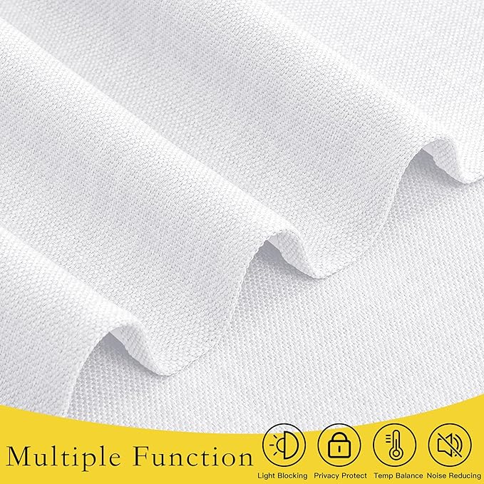 NICETOWN Sidelight Door Curtains for Small Windows, Room Darkening Sides Shades Heavy Duty Faxu Linen Door Blinds Privacy for Classroom Window, 1 Panel, Greyish White, W10 x L35