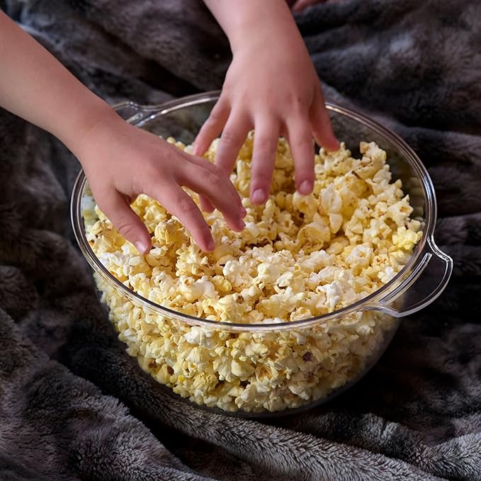 Nostalgia Electric Non-Stick Stirring Popcorn Machine with Hot Oil- Easy-To-Clean Popcorn Popper with Dual-Use Bowl & Cool-Touch Handles- Popcorn Maker for 8 Cups of Theater Style Popcorn- Red