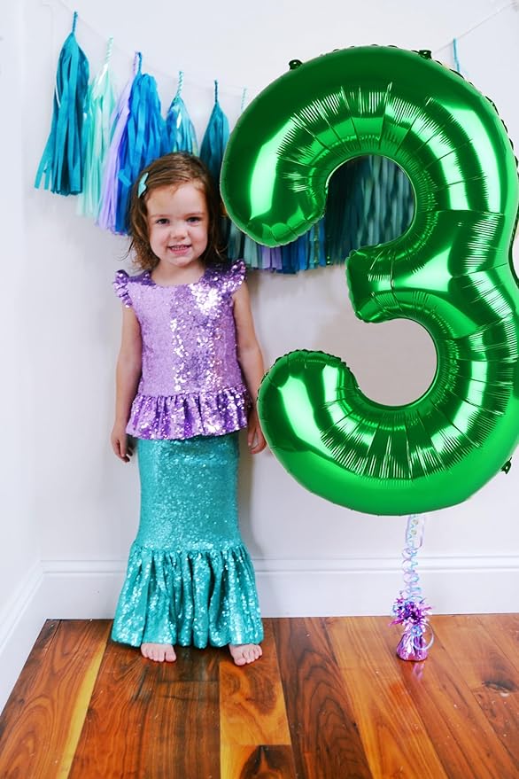 Number 6 Balloon 40 Inch, 6 7 Six Seven Birthday Decorations, 6th Birthday Balloon for Men Women, Dark Green 16 60 61 65 Numbers Balloons Party Wedding Events Decorations